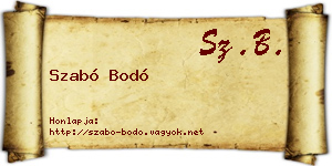 Szabó Bodó névjegykártya